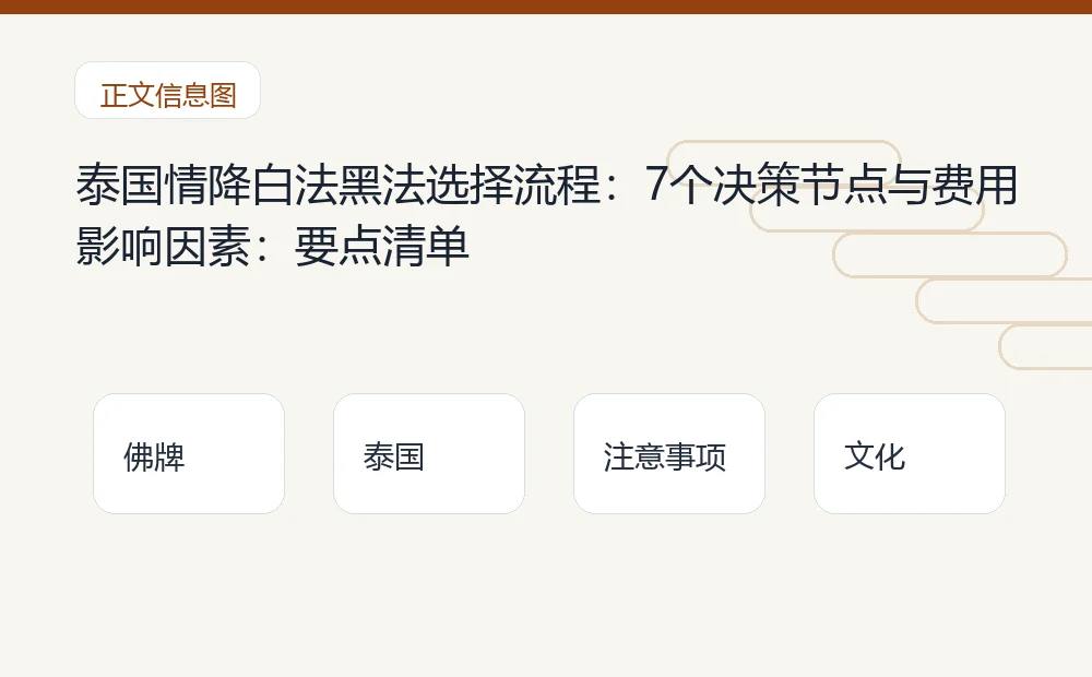 泰国情降白法黑法选择流程:7个决策节点与费用影响因素插图1 泰国情降白法黑法选择流程:7个决策节点与费用影响因素:要点清单 泰国佛牌与法事内容说明图