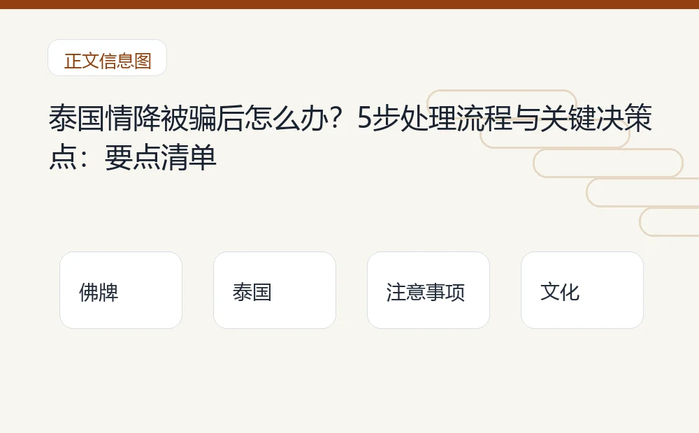 泰国情降被骗后怎么办?5步处理流程与关键决策点插图1 泰国情降被骗后怎么办?5步处理流程与关键决策点:要点清单 泰国佛牌与法事内容说明图
