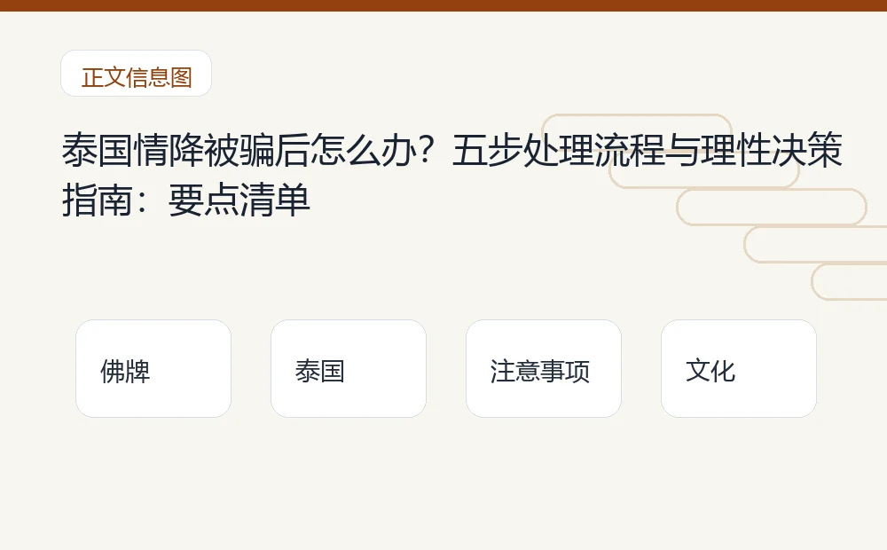 泰国情降被骗后怎么办?五步处理流程与理性决策指南插图1 泰国情降被骗后怎么办?五步处理流程与理性决策指南:要点清单 泰国佛牌与法事内容说明图