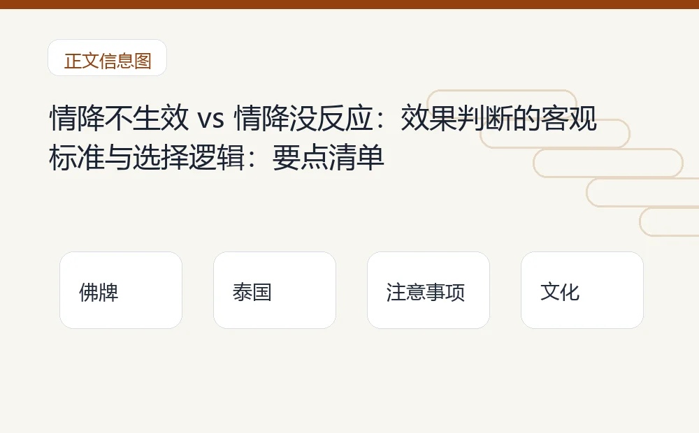 情降不生效 vs 情降没反应：效果判断的客观标准与选择逻辑：要点清单 泰国佛牌与法事内容说明图